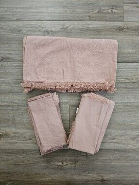 Hearth And Hand By Magnolia Dusty Pink Table Runner And Napkin Set